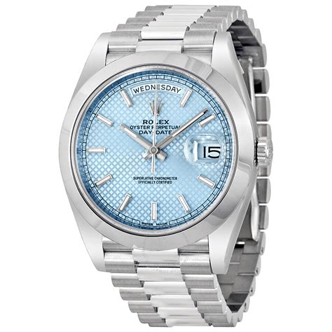 rolex presidential platinum ice blue dial watch